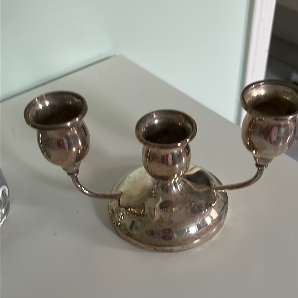 Silver Triple Candle Holder